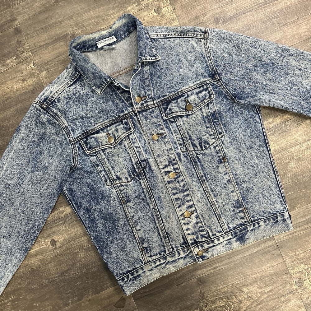 Vintage Georges Marciano‎ Guess Denim Trucker Button Jacket Size Medium USA ACID